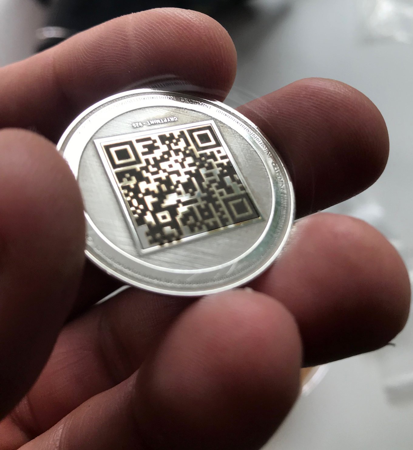 Laser Engraved Silver Physical Stellar coin Wallet