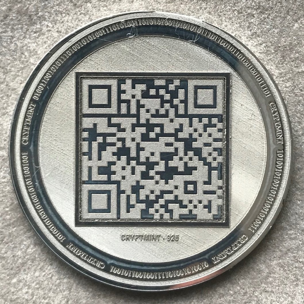 Laser Engraved Silver Physical Ethereum Wallet