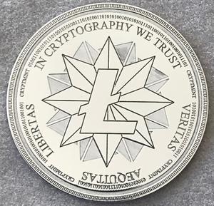 Laser Engraved Silver Physical Litecoin Wallet