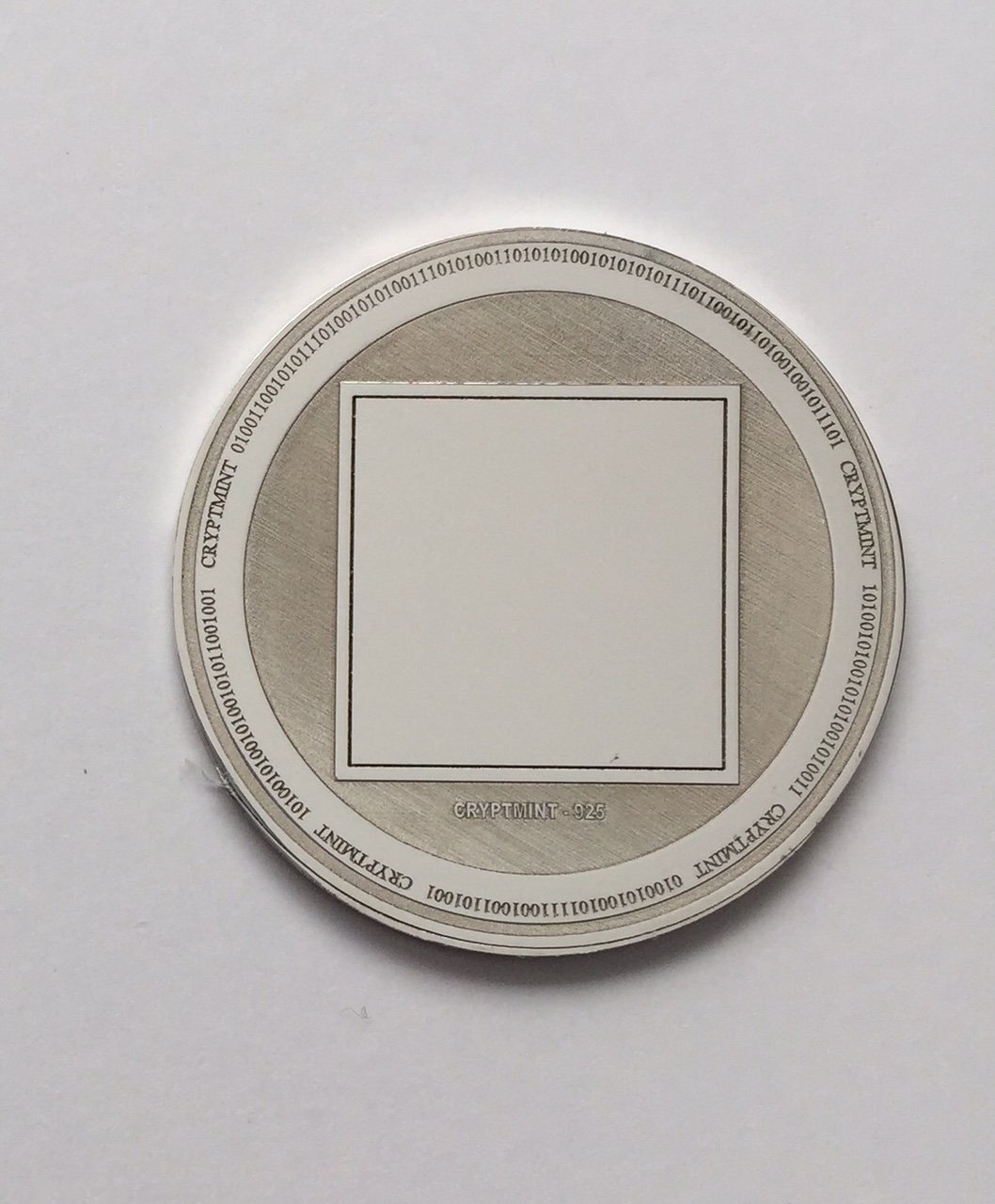 Laser Engraved Silver Physical Ohmcoin Wallet