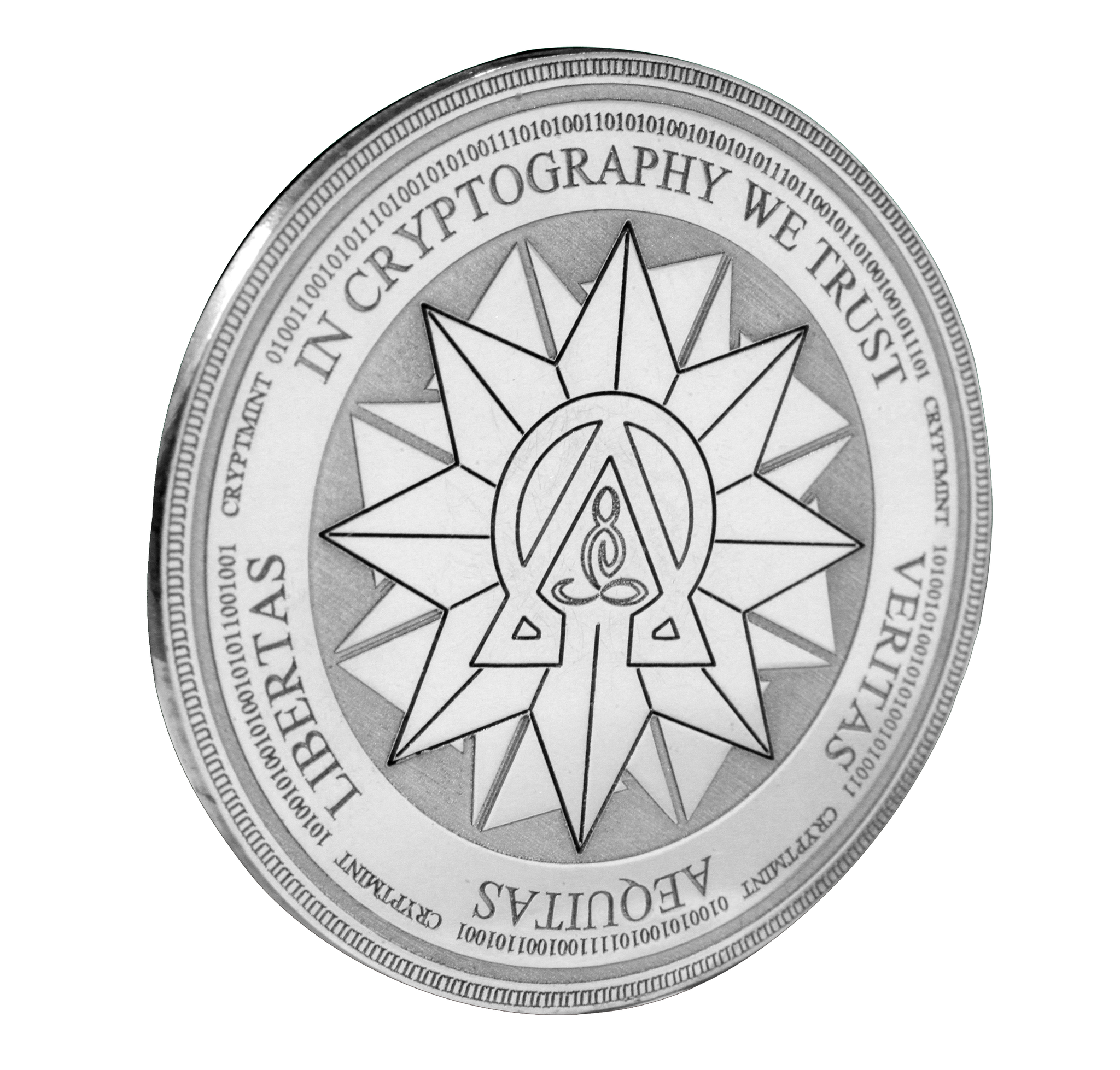 Laser Engraved Silver Physical Ohmcoin Wallet