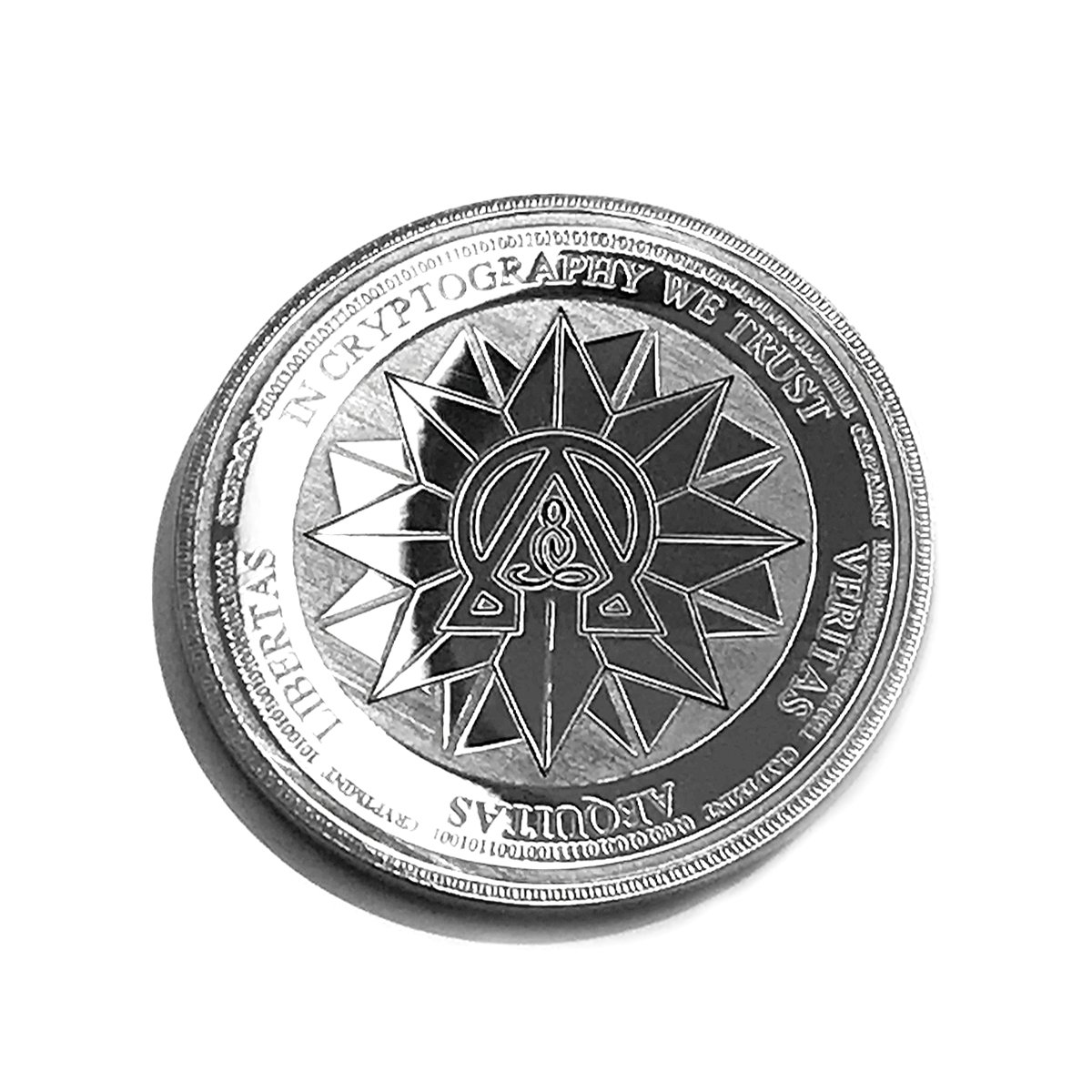 Laser Engraved Silver Physical Ohmcoin Wallet