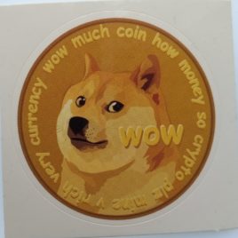 Dogecoin Sticker – 2″ Diameter – 1 Sticker